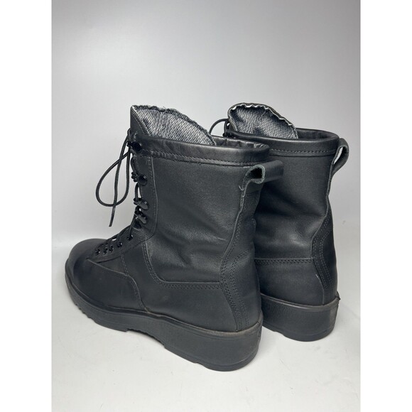 Vibram 795B Leather Navy Flight Deck Boots Size 10.5 Black Steel Toe Gortex USA - Picture 4 of 6